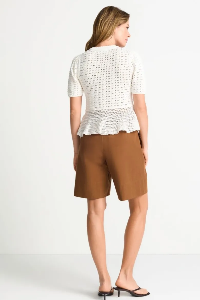 Ajour-Cardigan mit Peplum