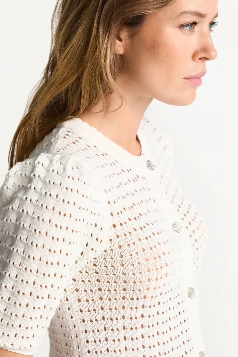 Ajour-Cardigan mit Peplum
