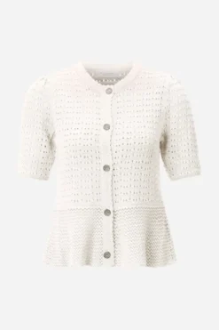 Ajour-Cardigan mit Peplum