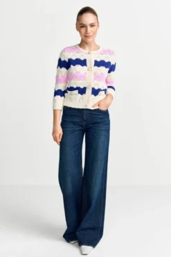 Ajour-Strickcardigan aus Baumwolle