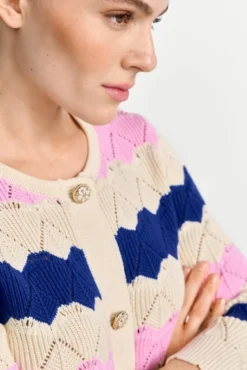 Ajour-Strickcardigan aus Baumwolle
