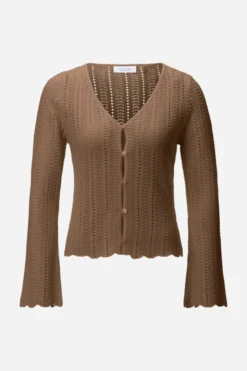 Ajour-Strickjacke mit Knöpfen