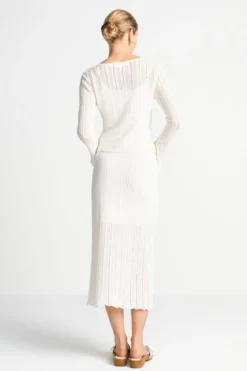 Ajour-Strickjacke mit Knöpfen