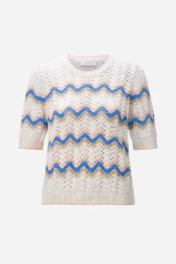 Ajourstrick-Shirt mit Zickzack-Muster