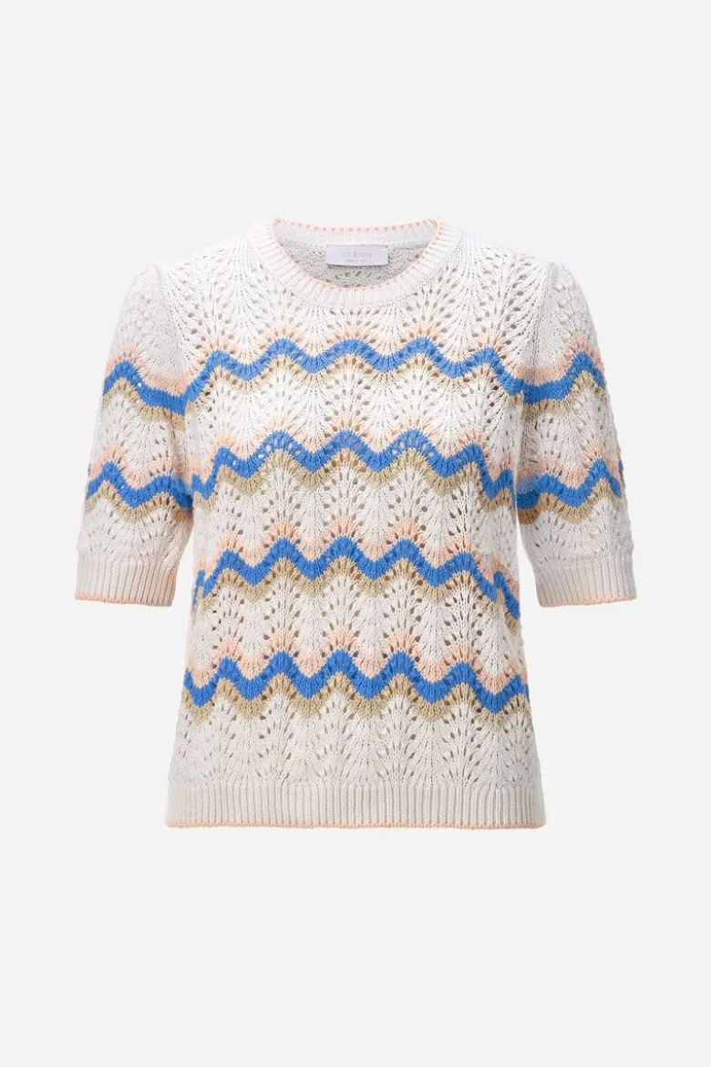 Ajourstrick-Shirt mit Zickzack-Muster