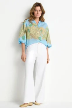Ballonärmel-Bluse mit Print