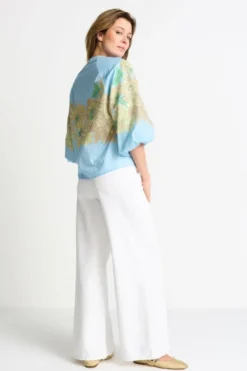Ballonärmel-Bluse mit Print
