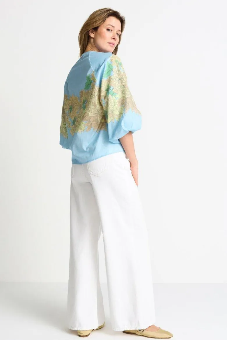 Ballonärmel-Bluse mit Print