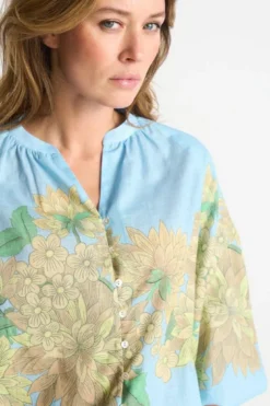 Ballonärmel-Bluse mit Print