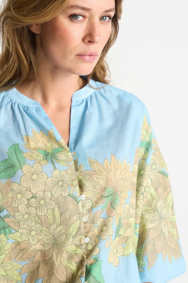 Ballonärmel-Bluse mit Print