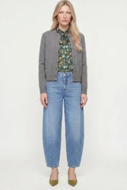 Barrel-Jeans mit Passe