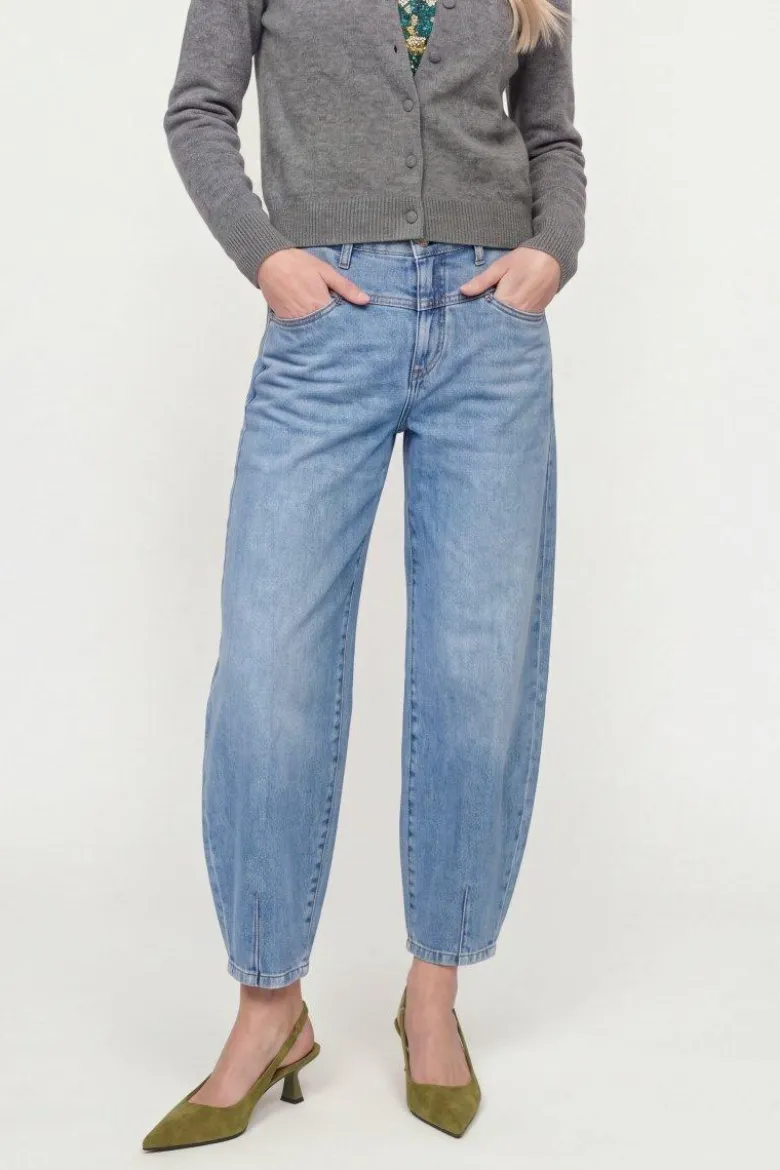 Barrel-Jeans mit Passe