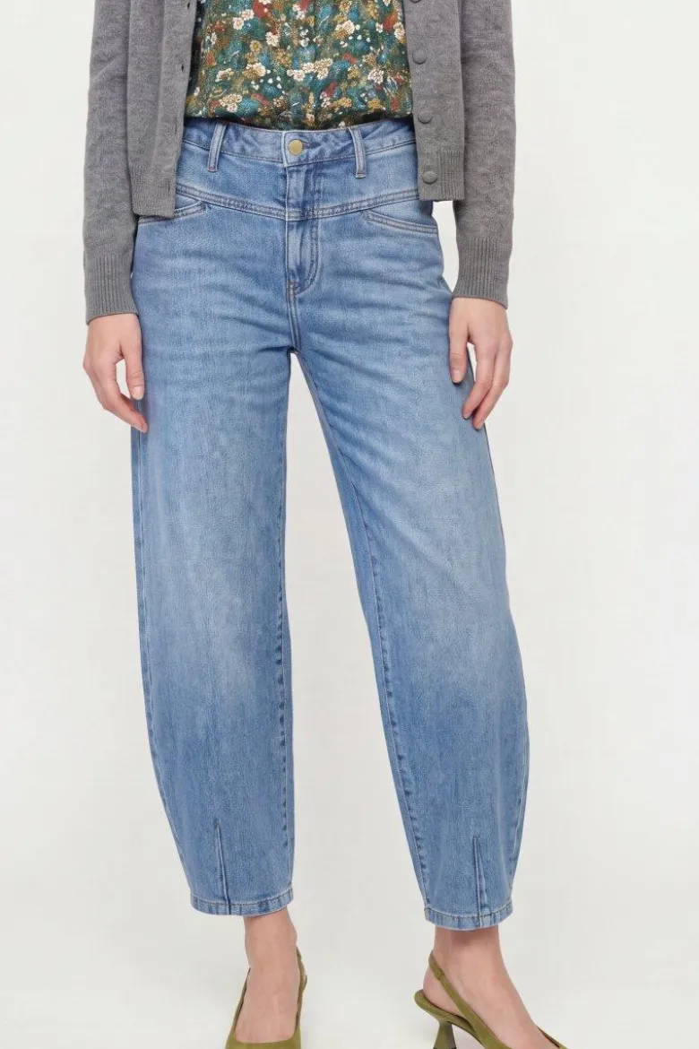Barrel-Jeans mit Passe