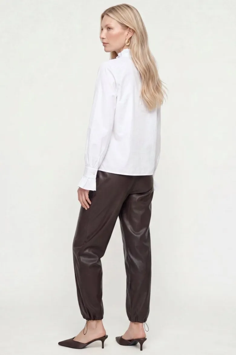 Baumwollbluse mit Rüschenkragen