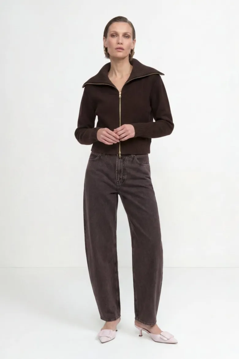 Baumwoll-Denim in Barrel-Fit