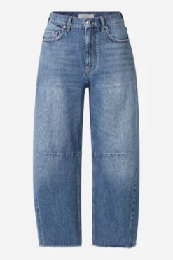Baumwolljeans mit Fransensaum