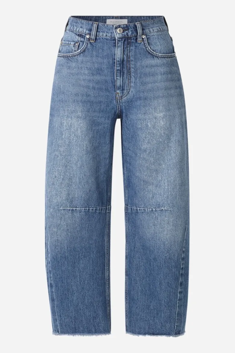Baumwolljeans mit Fransensaum