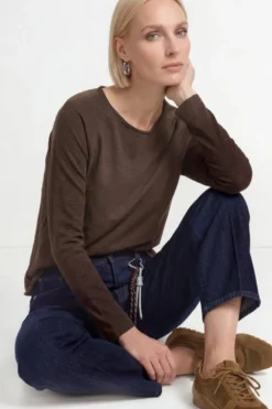 Baumwoll-Longsleeve mit Raglanärmeln