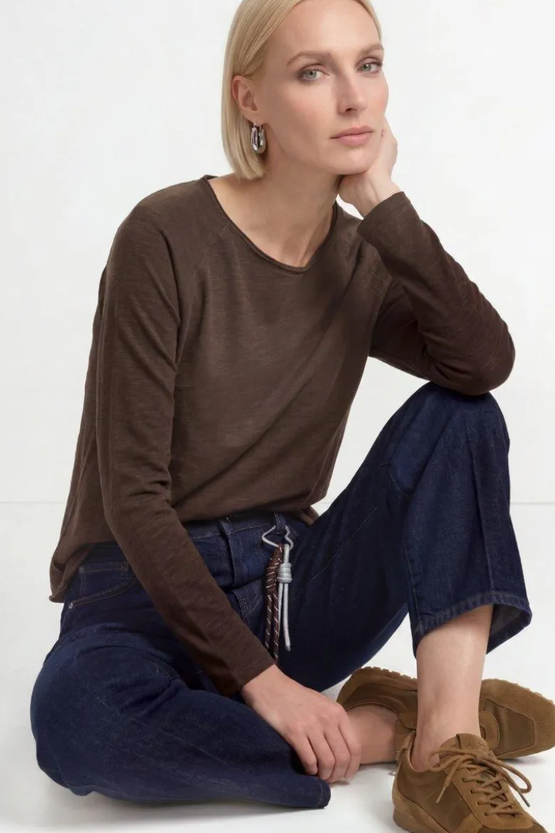 Baumwoll-Longsleeve mit Raglanärmeln