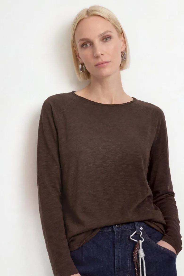 Baumwoll-Longsleeve mit Raglanärmeln