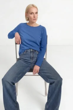 Baumwoll-Longsleeve mit Raglanärmeln