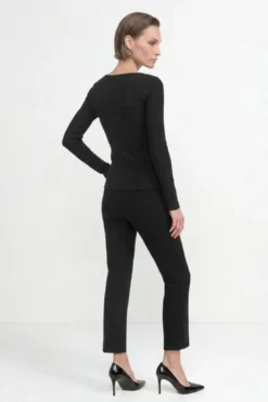 Baumwoll-Longsleeve mit Spitzenbesatz