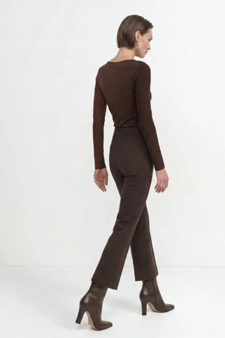 Baumwoll-Longsleeve mit Spitzenausschnitt