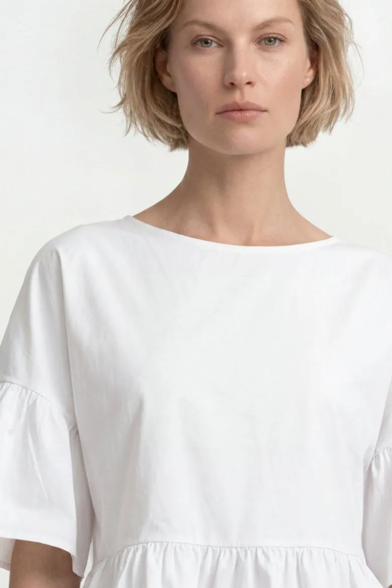Baumwoll-Shirt mit Schößchen