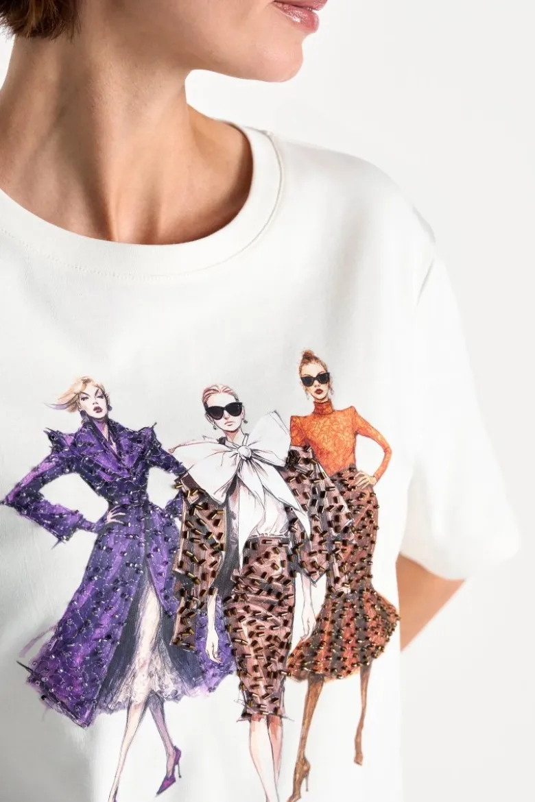 Baumwoll-T-Shirt mit Frontprint