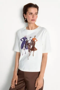 Baumwoll-T-Shirt mit Frontprint