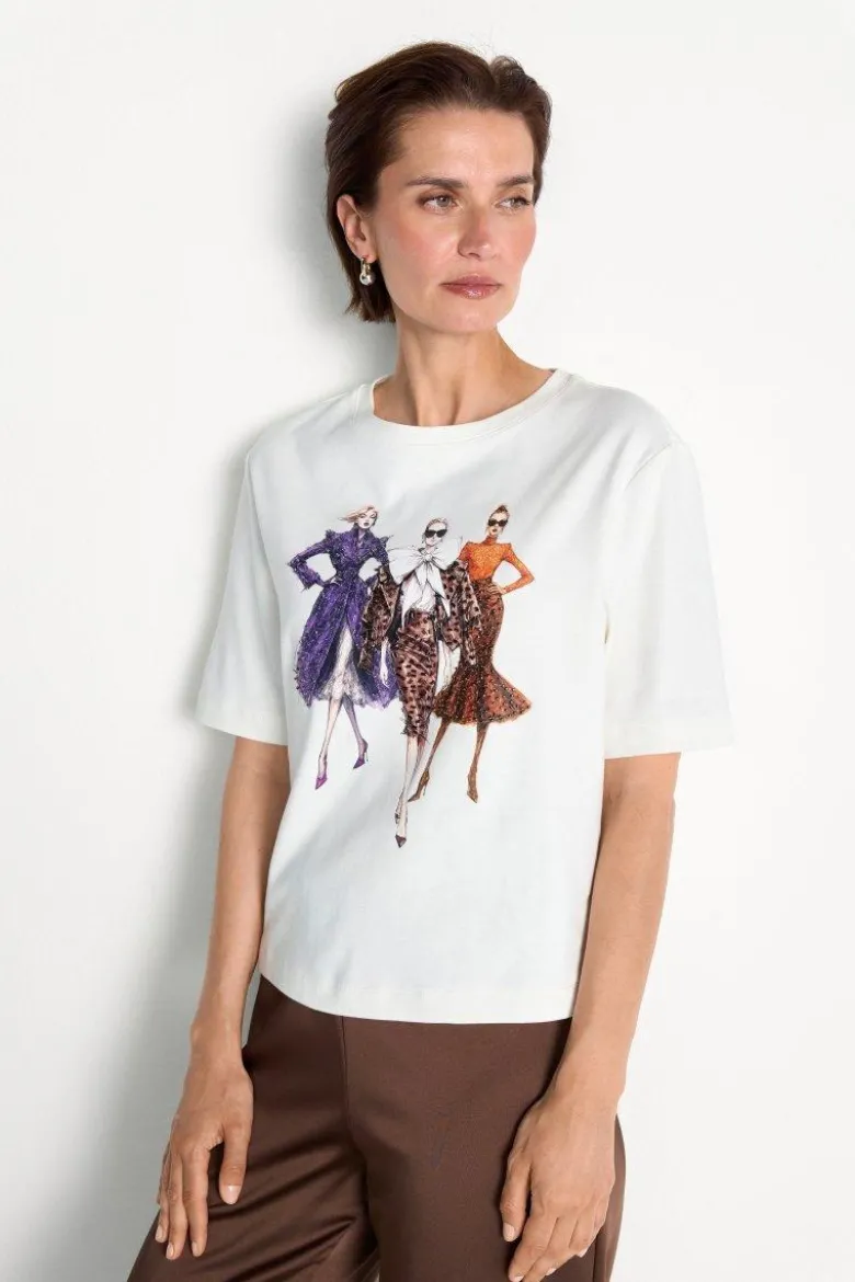 Baumwoll-T-Shirt mit Frontprint