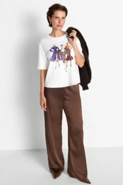 Baumwoll-T-Shirt mit Frontprint