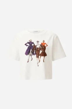 Baumwoll-T-Shirt mit Frontprint
