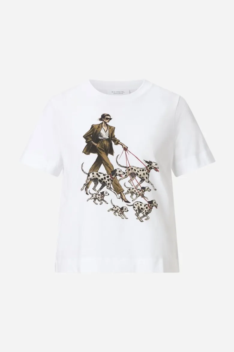 Baumwoll-T-Shirt mit Modeillustration