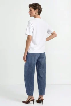 Baumwoll-T-Shirt mit Modeillustration