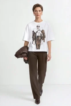 Baumwoll-T-Shirt mit Motiv-Print