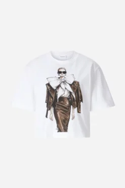 Baumwoll-T-Shirt mit Motiv-Print