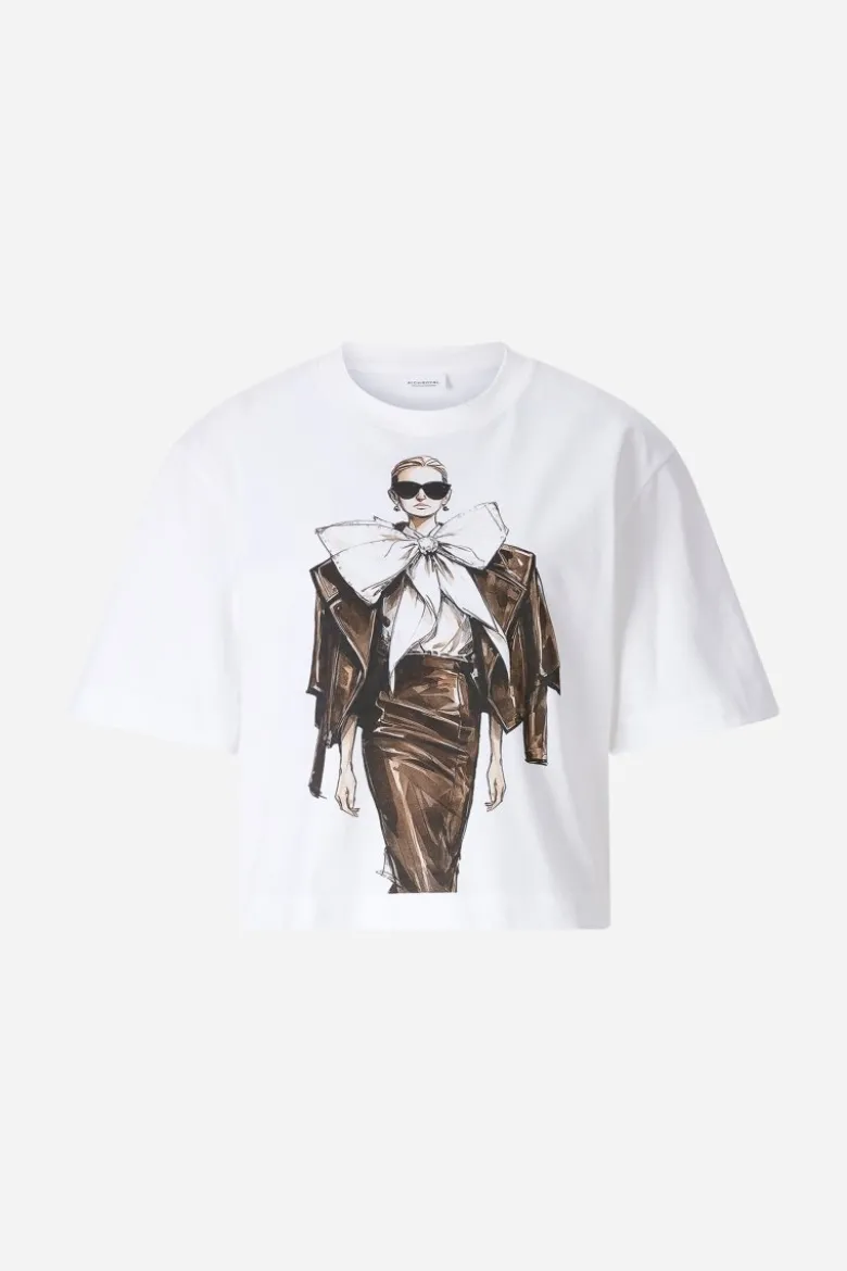 Baumwoll-T-Shirt mit Motiv-Print
