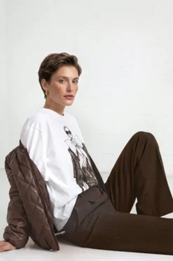 Baumwoll-T-Shirt mit Motiv-Print