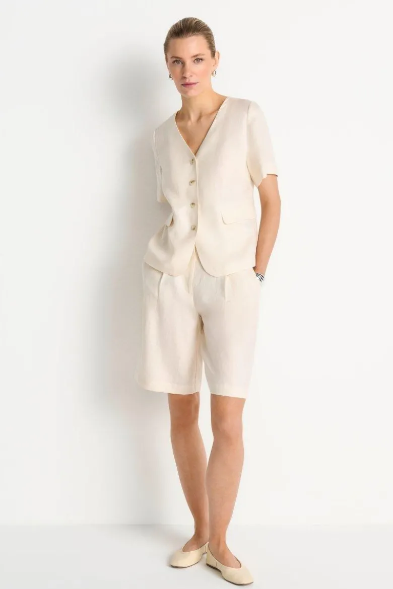Bermuda-Shorts mit Bundfalten
