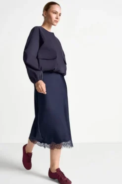 Blousonjacke mit Bindekragen