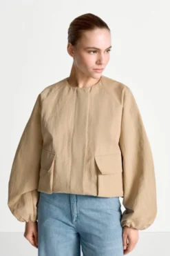 Blousonjacke mit Bindekragen