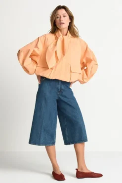 Blousonjacke mit Bindekragen