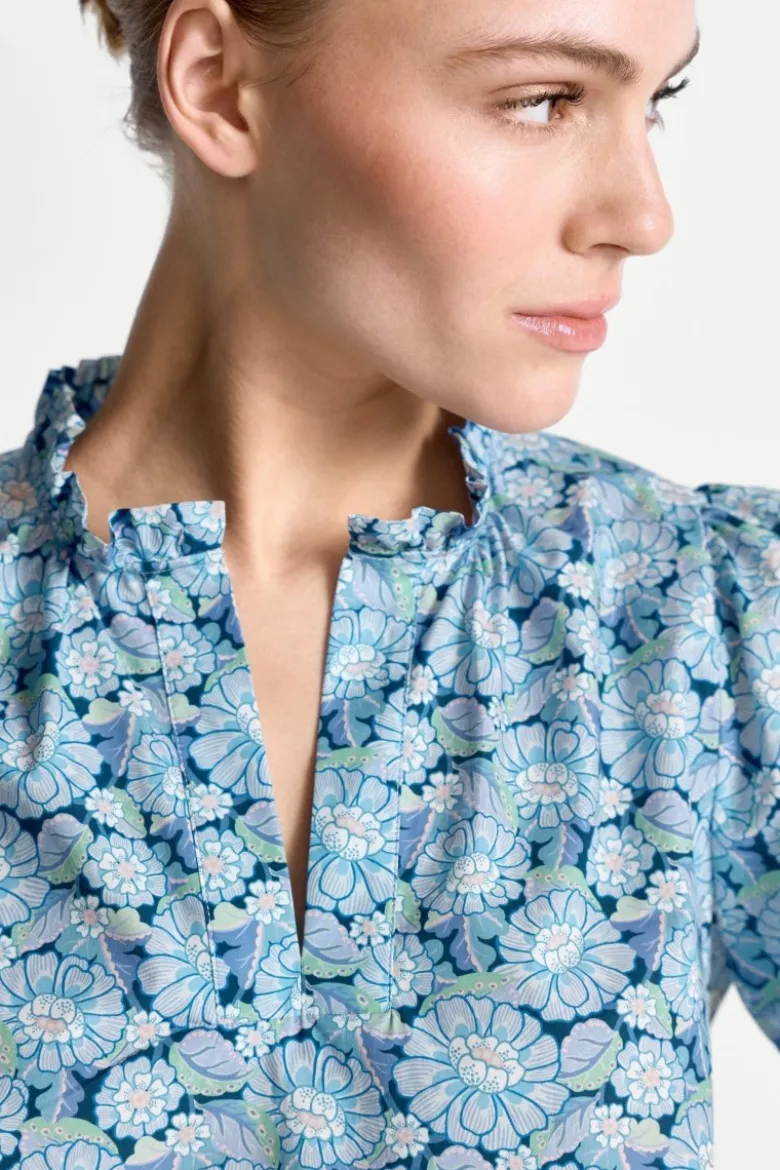 Bluse mit Rüschenkragen - Made with Liberty Fabric