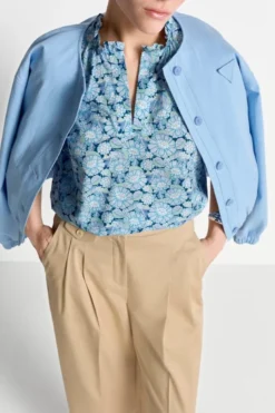 Bluse mit Rüschenkragen - Made with Liberty Fabric