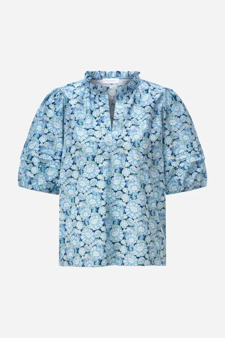 Bluse mit Rüschenkragen - Made with Liberty Fabric