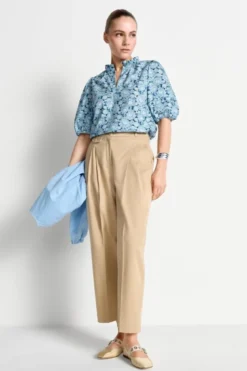 Bluse mit Rüschenkragen - Made with Liberty Fabric