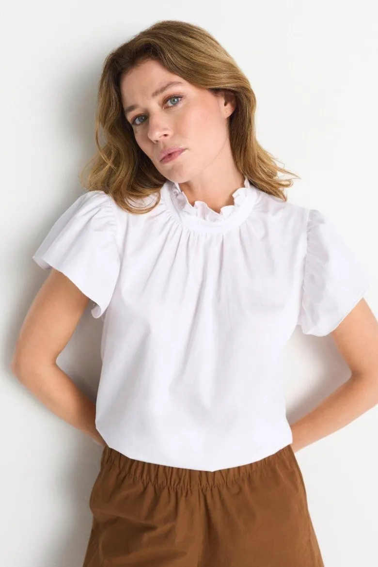 Bluse mit Stehkragen