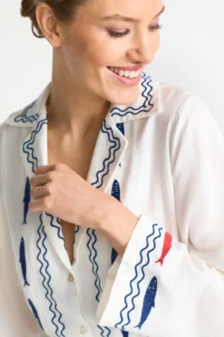 Blusenkleid mit Stickerei