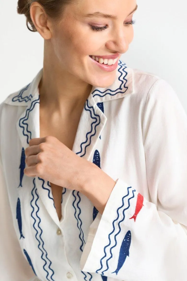 Blusenkleid mit Stickerei